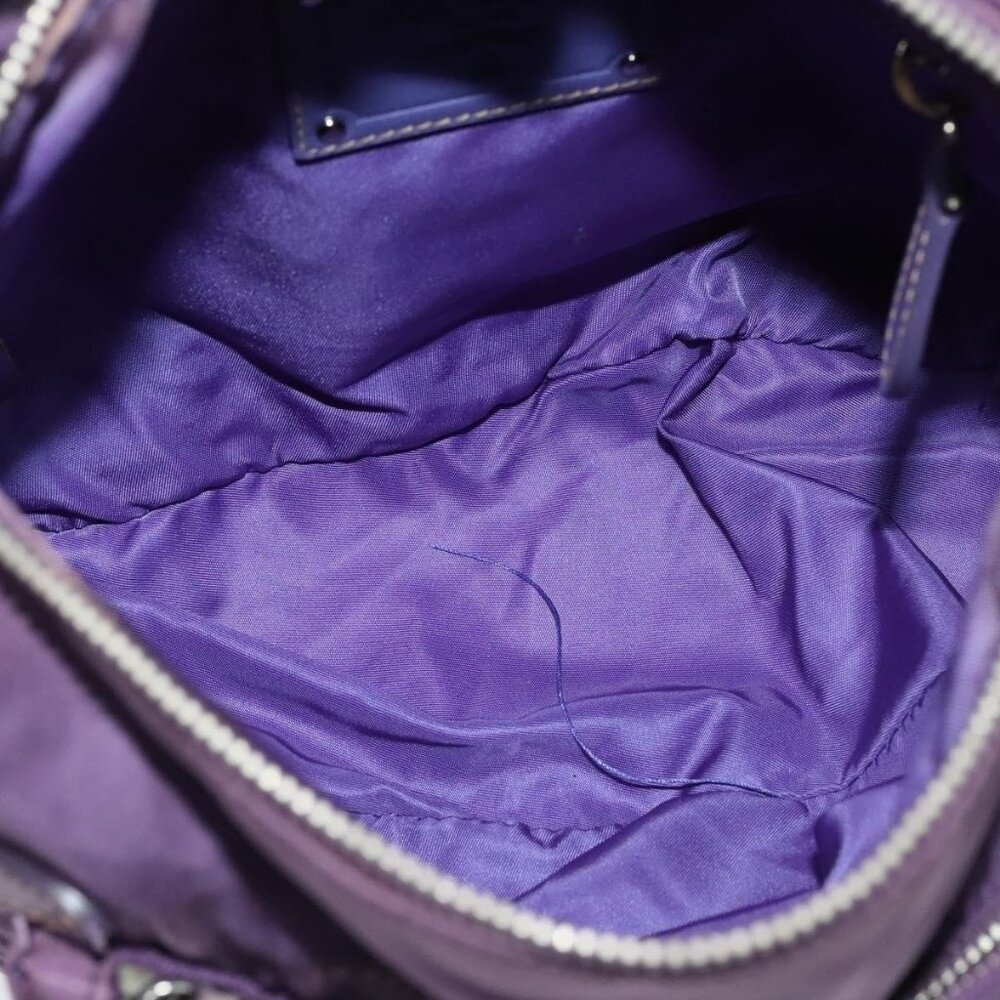 Authentic PRADA Shoulder Bag Nylon Purple Silver - Picture 3 of 16